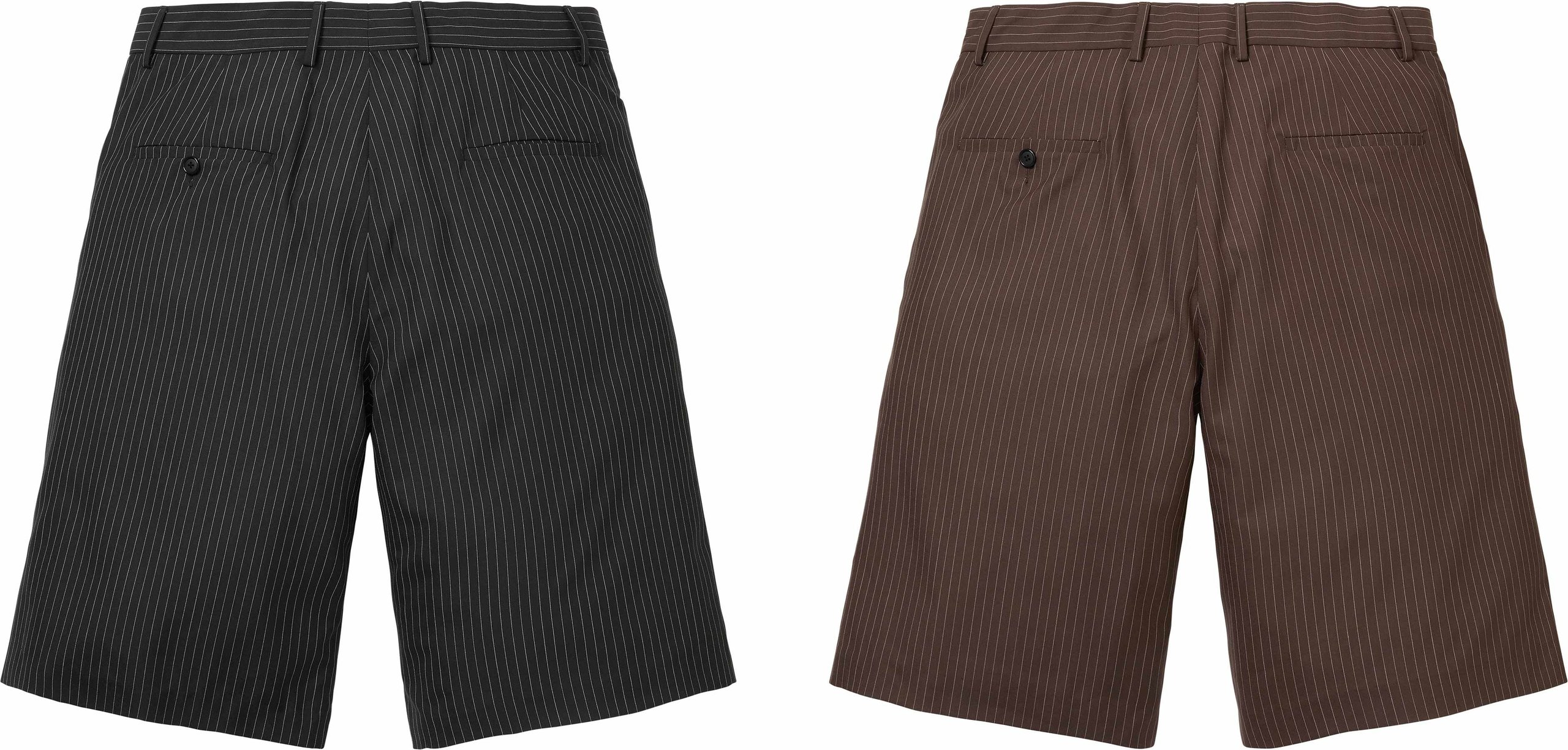 Pinstripe Wool Trouser Short view 2
